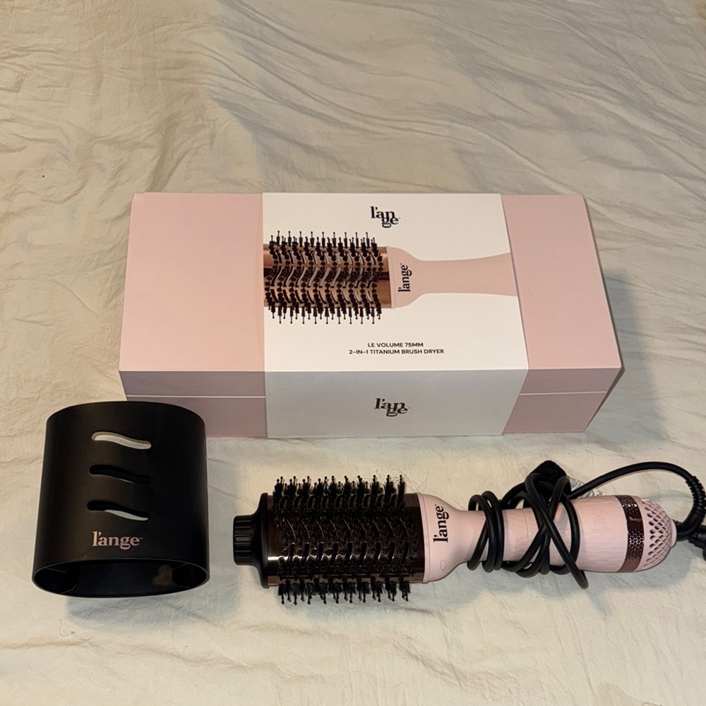 L'ange Blush Hair Styling Brush with Black Attachment